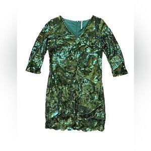 Free People Green Sequin Dress size small
